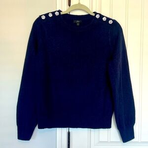 EUC J. Crew Lambswool Blend Navy Sweater Size Medium